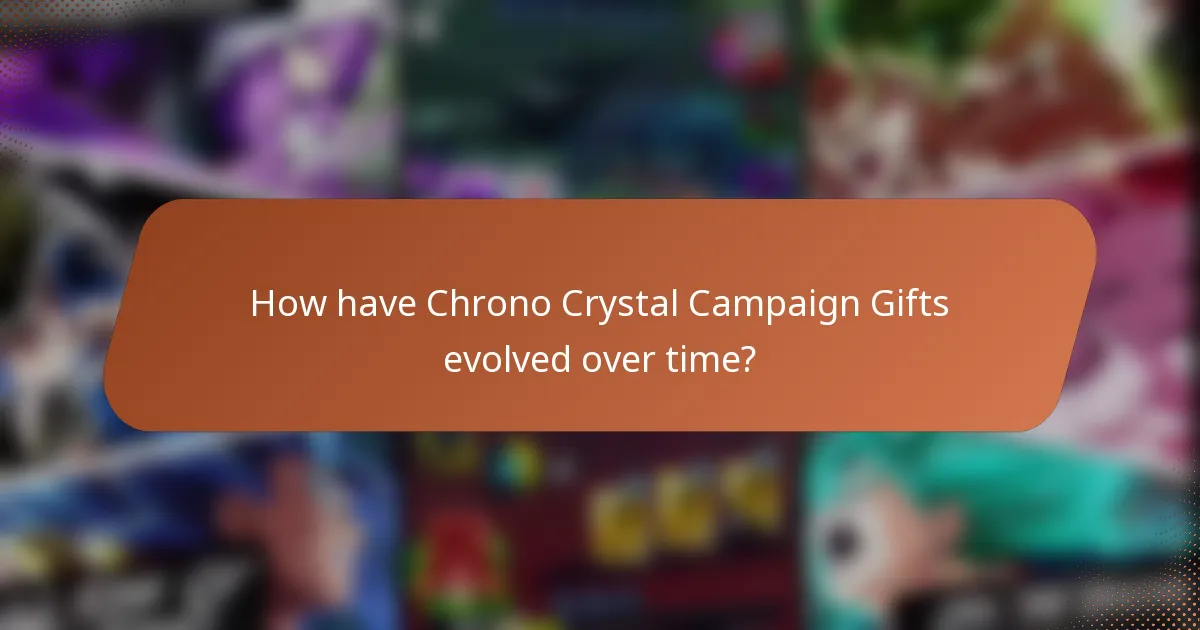 How have Chrono Crystal Campaign Gifts evolved over time?